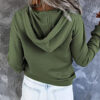 Long-sleeved Hooded Sweatshirt With Pockets Fashion Casual Button Drawstring Design Hoodie Top Spring And Autumn Sports Clothing For Women - Image 5