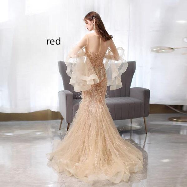Golden Mermaid Evening Dress Ladies Banquet - Image 5
