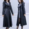 Large Size Women's Leather Coat 200 Catties Fat Mm Slim Long Windbreaker - Image 3