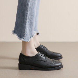 Women's British Lace Up Flat Thin Soft Shoes