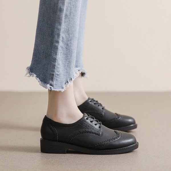 Women's British Lace Up Flat Thin Soft Shoes
