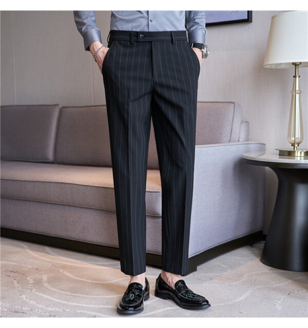 Yarn-dyed Light Luxury Striped Texture Men's Suit Pants Stretch Casual - Image 6
