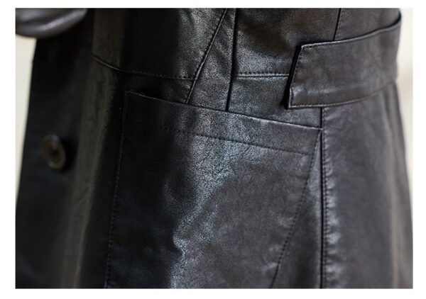 Women's Mid-length Leather Coat Spring And Autumn - Image 2
