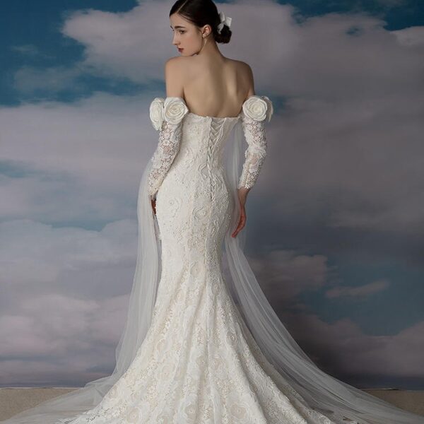 Off Shoulder Super Immortal Slim Fit Slim Fishtail Dress - Image 6