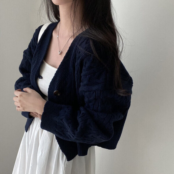Women's Short Knitted Cardigan Sweater Coat - Image 8