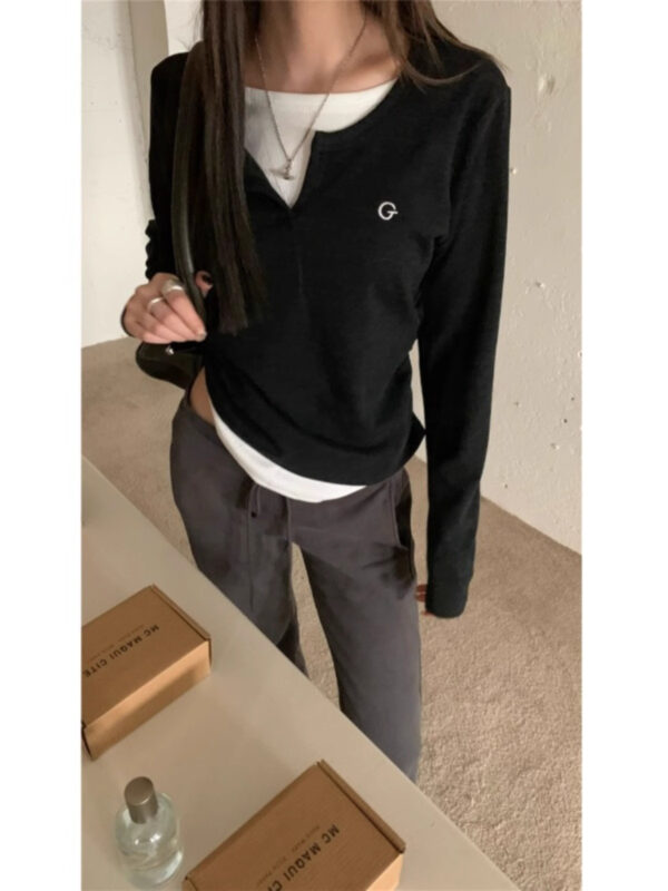 Women's Fashion American Vintage Bottoming Shirt - Image 4