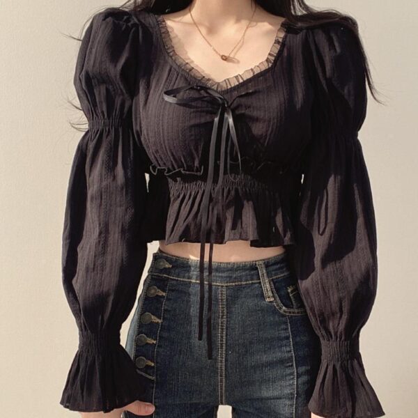 Fashion Lace Shirt Top For Women - Image 3