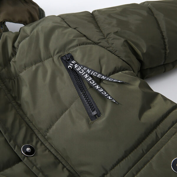 Boys Large Fur Collar Padded Warm Cotton Jacket - Image 8