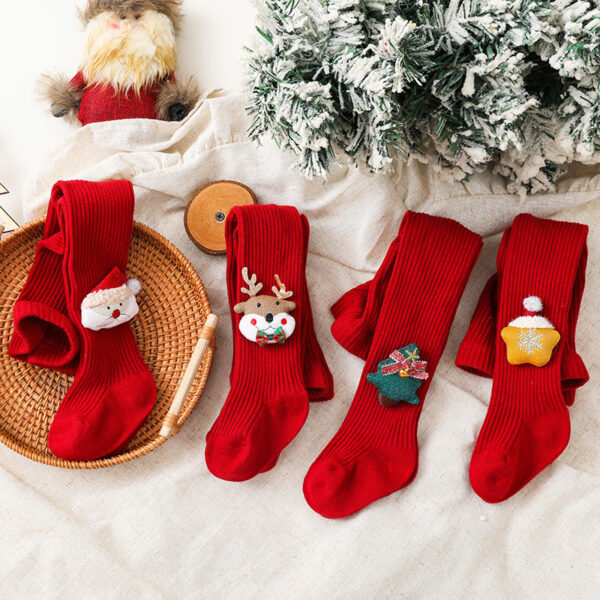 Christmas Style Cotton Spring And Autumn Winter Baby Panty-hose Jumpsuit