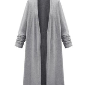 Women's Long Sleeve Cardigan Knit Trench Coat