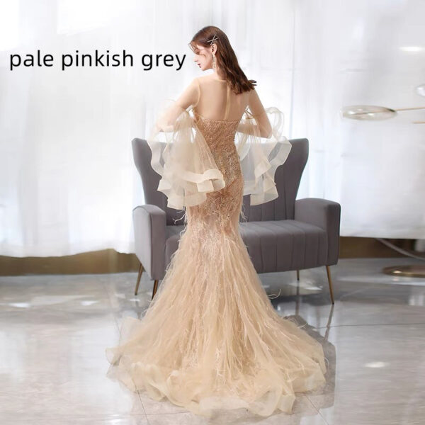 Golden Mermaid Evening Dress Ladies Banquet - Image 4