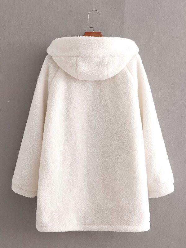 Ladies Fashion Loose Hooded Woolen Jacket - Image 5