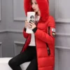 المرأة الشتاء الفراء طوق مقنعين سترة موضة إلكتروني التصحيح سستة جيوب تصميم سترة طويلة أنيقة ضئيلة الدافئة سميكة المعاطف النسائية - Image 6