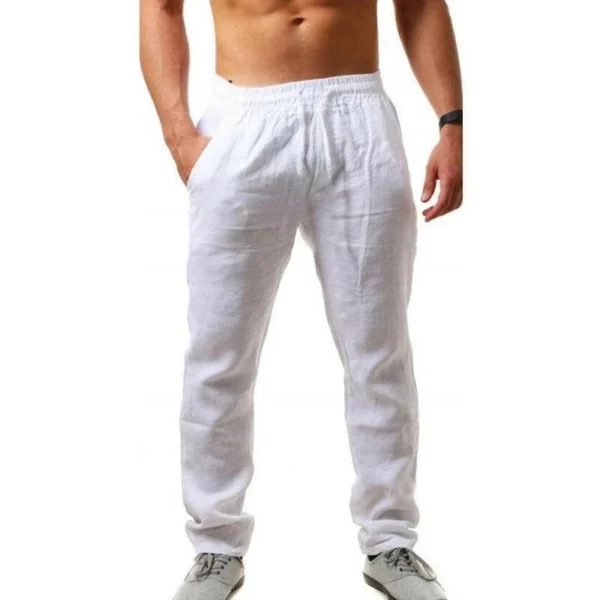 2020 New Men's Cotton Linen Loose Pants Male Summer Casual Solid Color Pants trousers Plus Size M-5XL - Image 2