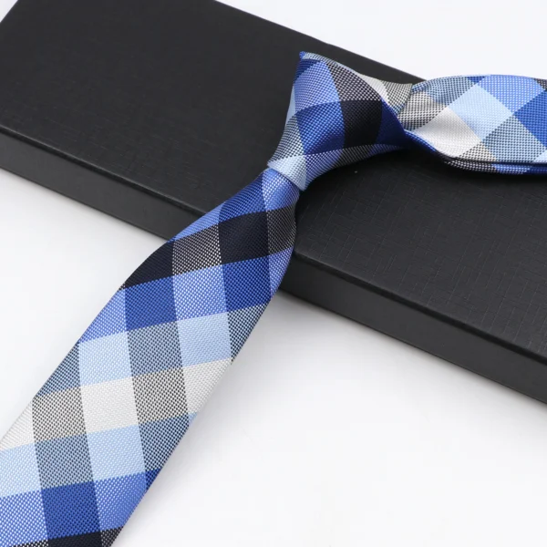 Fashion 6cm Narrow Polyester Necktie For Men Business Meeting Formal Jacquard Striped Plaid Skinny Tie Daily Wear Cravat Gift - Image 4