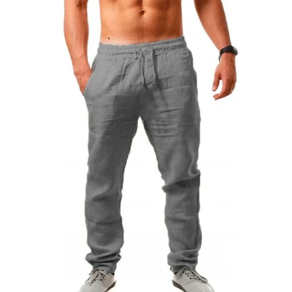2020 New Men's Cotton Linen Loose Pants Male Summer Casual Solid Color Pants trousers Plus Size M-5XL - Image 3