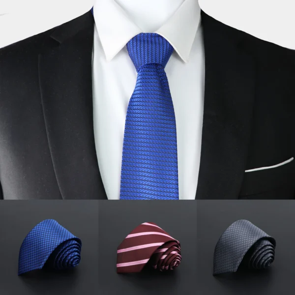 Men's Ties Solid Color Neck Stripe Flower Floral 7cm Jacquard Necktie Accessories Daily Wear Cravat Wedding Party Gift For Man - Image 2
