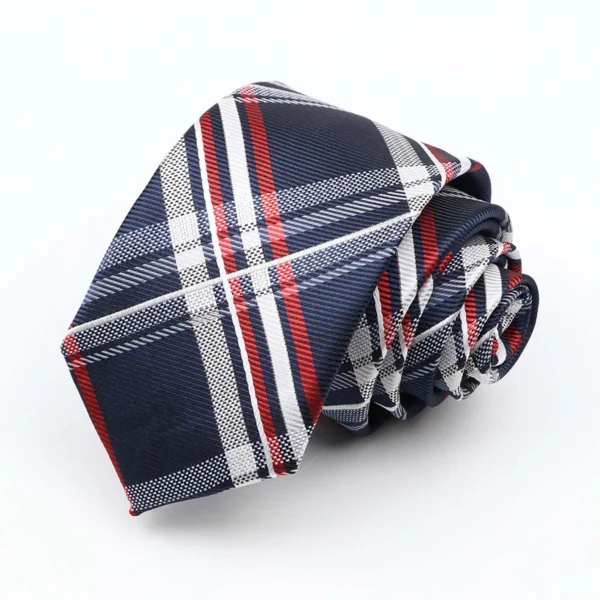 Fashion 6cm Narrow Polyester Necktie For Men Business Meeting Formal Jacquard Striped Plaid Skinny Tie Daily Wear Cravat Gift - Image 6
