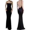 Women See Through Bodycon Long Dresses Summer Clothes 2024 Sling Backless Mesh Clothing Evening Party Dress Sexy Club Streetwear