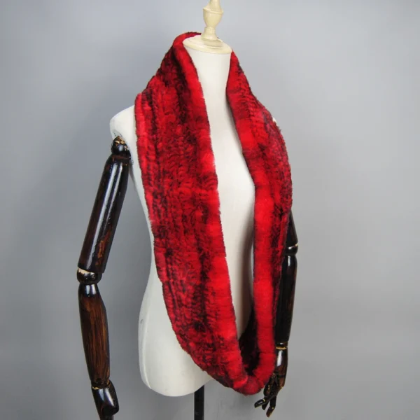 Hot Sale Women Real Fur Scarf Circle Long Real Fur Scarves Winter Warm Street Fashion Rex Rabbit Fur Muffler Factory Direct Sale - Image 2