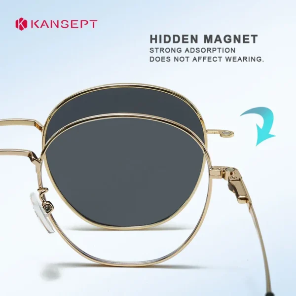 KANSEPT Round Eyeglass Frame for Wo Men Reading Glasses Woman Retro Style Women Lens Eye-glasses -1 Blue Light Lenses to Read - Image 3
