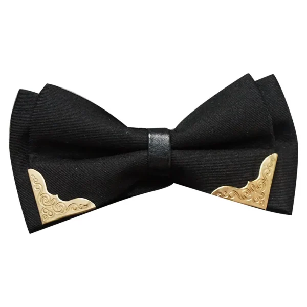 Men's Solid Black White Bow Ties Formal Dress Wedding Bowties For Men Women Leisure Metal Bling Butterfly Bowknot Banquet Cravat - Image 5
