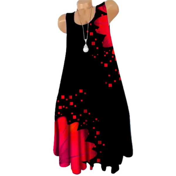 Women Fashion Mini Dresses Sleeveless 3D Tie-dye Floral Print Streetwear Short Dress Summer Loose Casual Oversized Dress - Image 2
