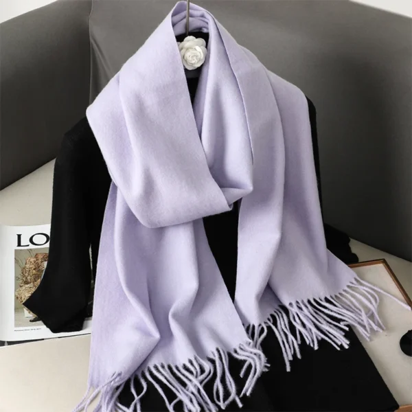 New 62 Color Winter Scarf For Women Long Warm Cashmere Scarves Hijab Solid Lady Shawl Wrap Female Pashmina Bandana Head Scarfs - Image 2