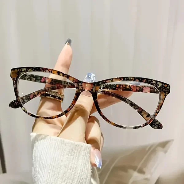 2pcs New Cat Eye Reading Glasses Summer Decoration Anti-blue Light Glasses Fashion Package Flower Glasses - Image 2