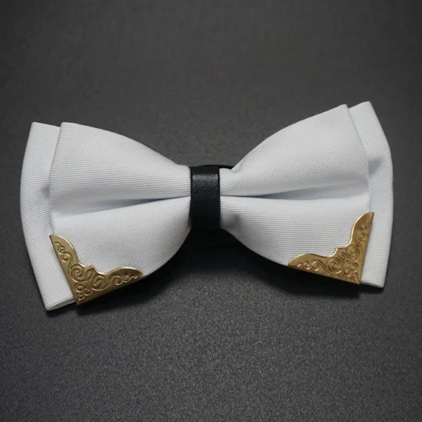 Men's Solid Black White Bow Ties Formal Dress Wedding Bowties For Men Women Leisure Metal Bling Butterfly Bowknot Banquet Cravat - Image 3