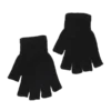 1pair Black Short Half Finger Fingerless Knit Wrist Glove Winter Warm Stretch Work Gloves for Women and Men Cycling Accessories