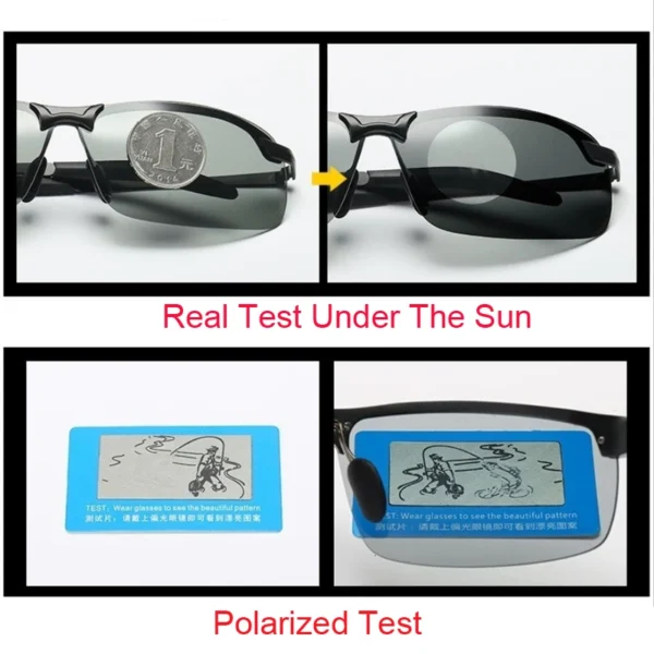 Classic Mens Polarized Sunglasses Photochromic Driving Male Change Color Gradient Sun Glasses Day Night Vision Driver's Eyewear - Image 3
