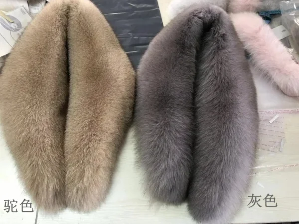 Winter Real Fox Fur Collar Woman Black Natural Fur Scarf Shawl For Women Collars Wraps Neck Warmer Fur Scarves Luxery Scarf Men - Image 6