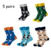 5 Pack Men's dog Socks Colorful Cute Funny Crew Socks,Novelty Gifts for Teenage boys boyfriend Animal Lovers