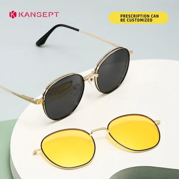 KANSEPT Round Eyeglass Frame for Wo Men Reading Glasses Woman Retro Style Women Lens Eye-glasses -1 Blue Light Lenses to Read - Image 6