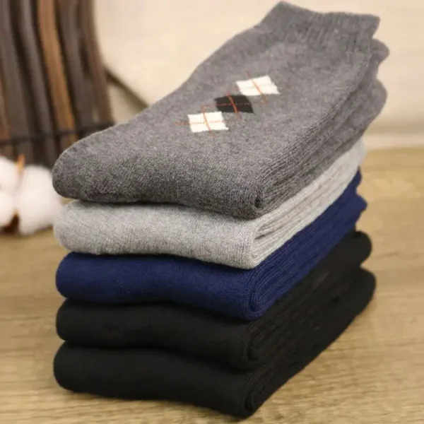 5 Pairs Men Winter Socks Thickened Fleece Terry Casual Comfortable Calcetines Keep Warm High Quality Long Socks For Men - Image 5