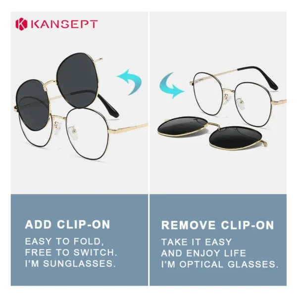 KANSEPT Round Eyeglass Frame for Wo Men Reading Glasses Woman Retro Style Women Lens Eye-glasses -1 Blue Light Lenses to Read - Image 2