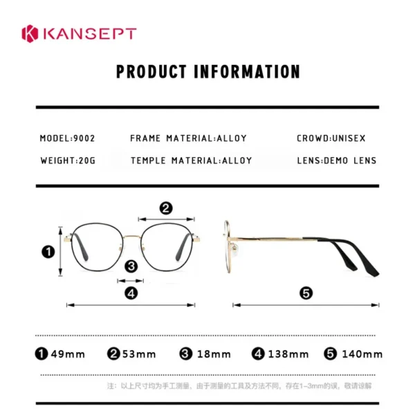 KANSEPT Round Eyeglass Frame for Wo Men Reading Glasses Woman Retro Style Women Lens Eye-glasses -1 Blue Light Lenses to Read - Image 4