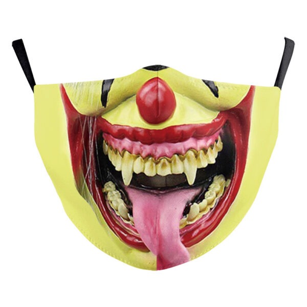 Digital Printing Halloween Clown Funny Horror Double-layer Dust Mask - Image 5