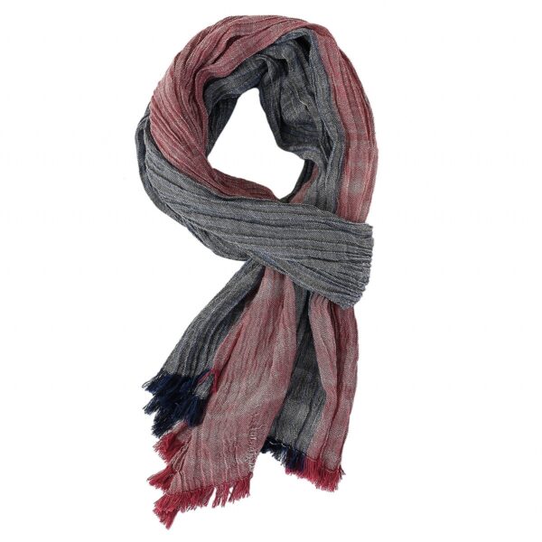 Men's Spring And Summer Thin Striped Scarf Navy Blue Color Matching Thin - Image 9