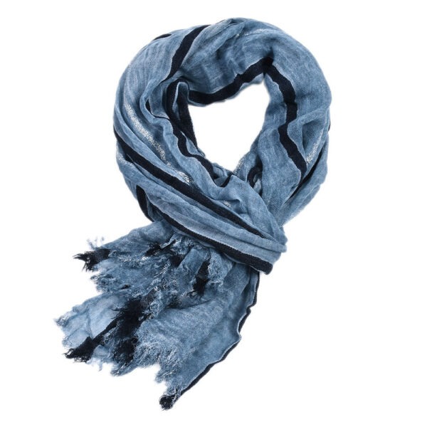 Men's Retro Gentleman Gold Thread Striped Scarf - Image 6