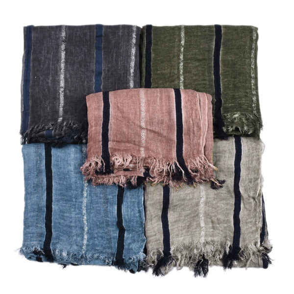 Men's Retro Gentleman Gold Thread Striped Scarf - Image 3