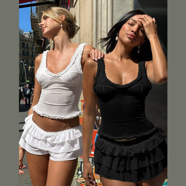 European And American Fashion Sleeveless U-neck Show Chest Hot Girl Mesh See-through Slim-fit Tank Top - Image 8