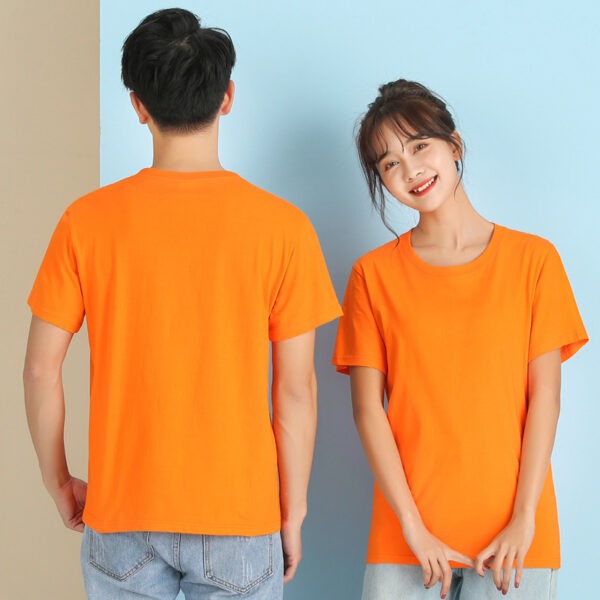 Men's And Women's Same Summer Pure Cotton Round Neck T-shirt - Image 6