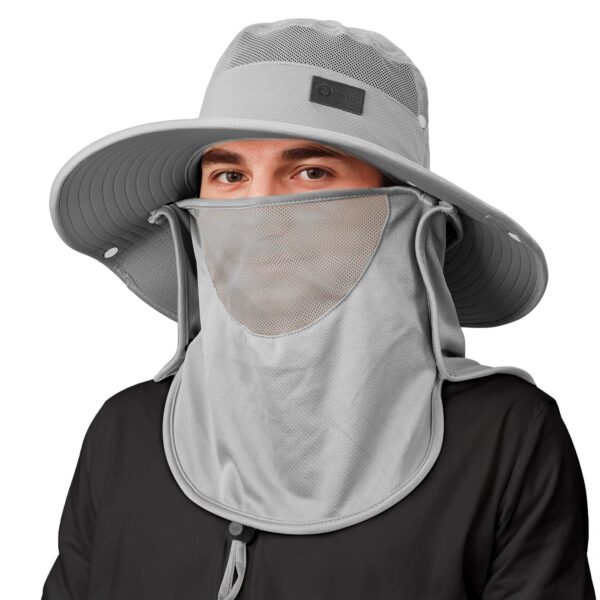 Sukeen Fishing Hat For Men Women, Wide Brim Outdoor Sun Protection With Detachable Neck Flap And Face Mask - Image 5