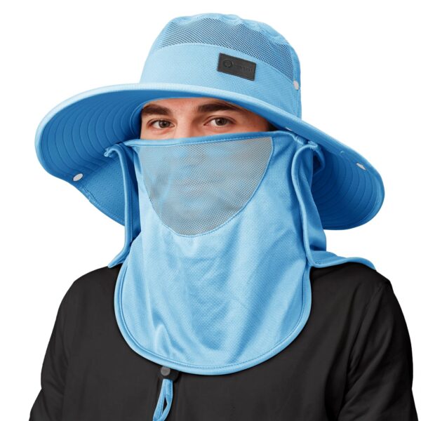 Sukeen Fishing Hat For Men Women, Wide Brim Outdoor Sun Protection With Detachable Neck Flap And Face Mask - Image 2