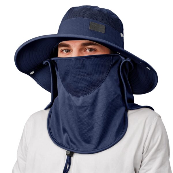 Sukeen Fishing Hat For Men Women, Wide Brim Outdoor Sun Protection With Detachable Neck Flap And Face Mask - Image 7