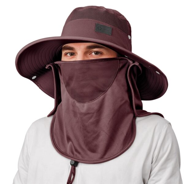 Sukeen Fishing Hat For Men Women, Wide Brim Outdoor Sun Protection With Detachable Neck Flap And Face Mask - Image 10