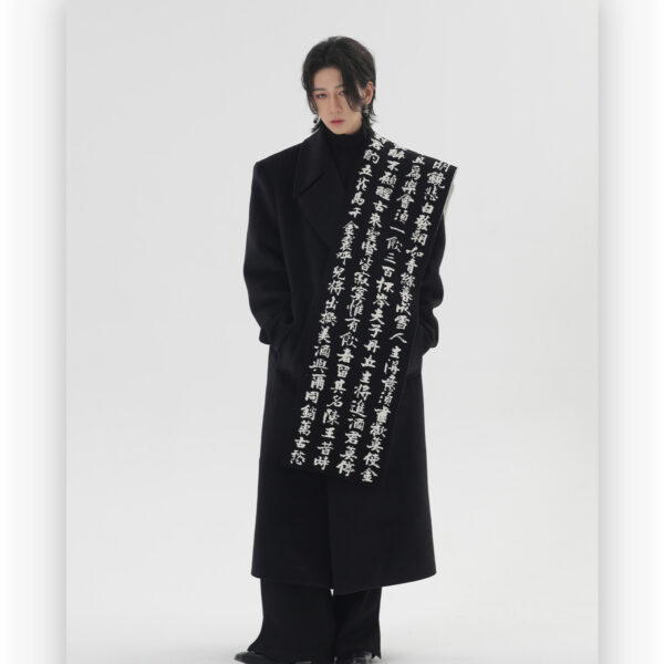 Original Chinese Style Imitation Dehaired Angora Winter Warm Black And White Lovers Scarf - Image 5
