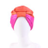 Contrast Color Knotted Head Wash Makeup Double-layer Silk-like Sleeping Hat - Image 3